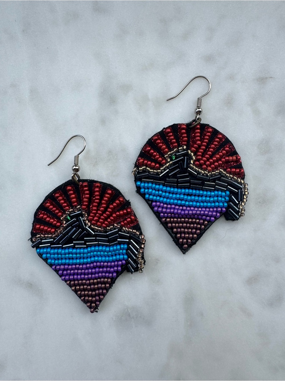 Grateful Dead Beaded Earrings, JGB Cats Under The Stars